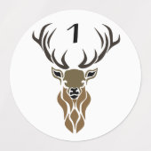 トライバルレッドスタグモノグラム防水 ラベル (デザイン1)