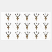 トライバルレッドスタグモノグラム防水 ラベル (シート)