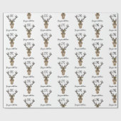 トライバルレッドスタグモノグラム ラッピングペーパー (フラット)