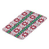 トライバルレッド、ブルー、およびホワイトスターの幾何学的パターン マグネット (左側)