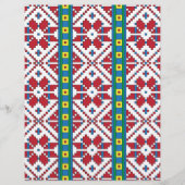 トライバルレッド、ブルー、およびホワイトスターの幾何学的パターン レターヘッド (正面)