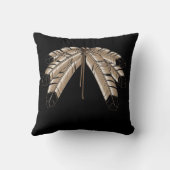 トライバルワイルドライフピロー先住民アートバッファローピロー クッション (裏面)