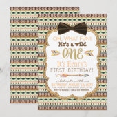 トライバルワイルドワンボーイズファースト誕生日パーティー 招待状 (正面/裏面)