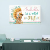 トライバルワイルドワン誕生日バナー1st誕生日 横断幕 (トレードショー)