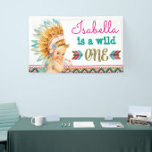 トライバルワイルドワン誕生日バナー1st誕生日 横断幕 (トレードショー)