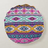 トライバルヴィンテージナバホ：レトロパターン ラウンドクッション (裏面)