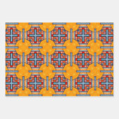 トライバル先住民アートはっきりしたインカラーパターンセット11 ラッピングペーパーシート (正面2)