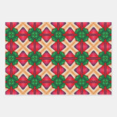 トライバル先住民アートはっきりしたインカラーパターンセット12 ラッピングペーパーシート (正面3)