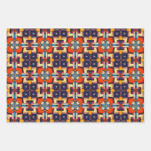 トライバル先住民アートはっきりしたインカラーパターンセット13 ラッピングペーパーシート (正面3)