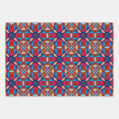 トライバル先住民アートはっきりしたインカラーパターンセット13 ラッピングペーパーシート (正面2)