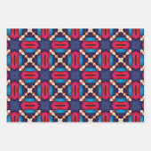 トライバル先住民アートはっきりしたインカラーパターンセット13 ラッピングペーパーシート (正面)