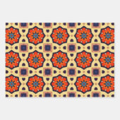 トライバル先住民アートはっきりしたインカラーパターンセット2 ラッピングペーパーシート (正面)