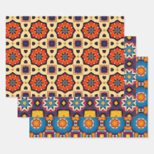 トライバル先住民アートはっきりしたインカラーパターンセット2