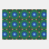 トライバル先住民アートはっきりしたインカラーパターンセット4 ラッピングペーパーシート (正面2)