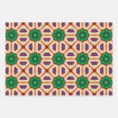 トライバル先住民アートはっきりしたインカラーパターンセット5 ラッピングペーパーシート (正面3)