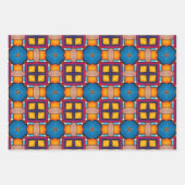 トライバル先住民アートはっきりしたインカラーパターンセット9 ラッピングペーパーシート (正面2)