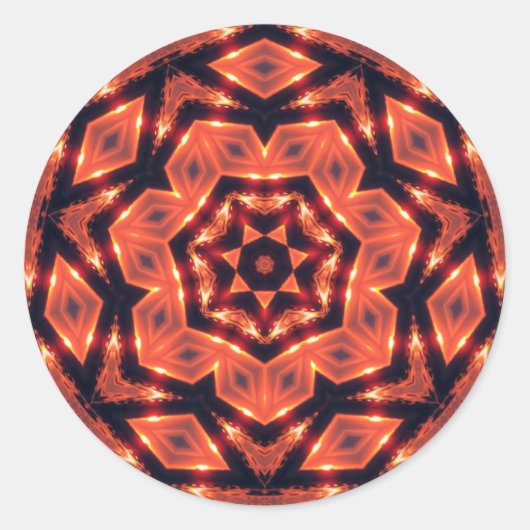 トライバル幾何学模様のシール ラウンドシール (正面)