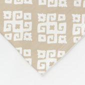 トライバル幾何学的バフと白い毛布パターン(の模様が)ある布 フリースブランケット (角)