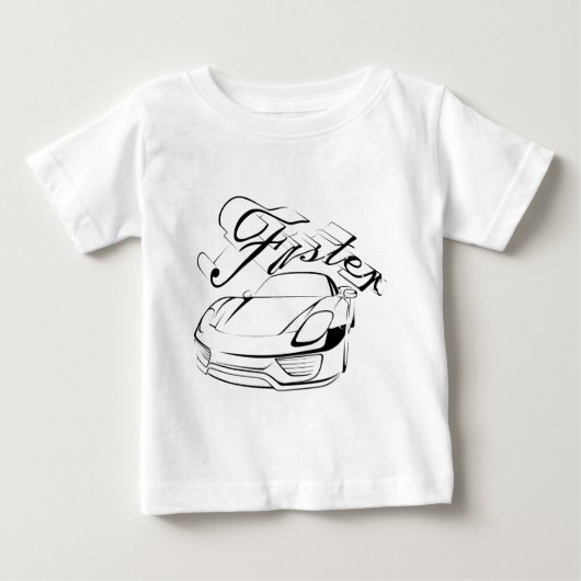 トライバル柄のレーシングカー ベビーTシャツ (正面)