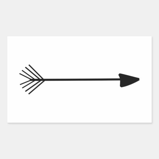 トライバル独身のアートブラック矢印カスタム背景 長方形シール (正面)