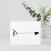 トライバル矢印独身のアートブラック矢印カスタムカラー ポストカード (スタンド正面)