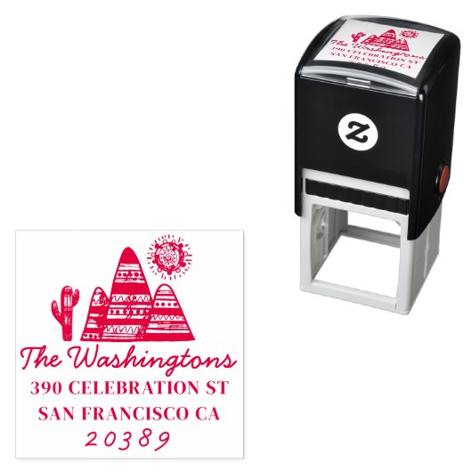 トライバル砂漠スケッチファミリーネーム差出人住所 セルフインキングスタンプ (インサイチュ)