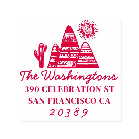 トライバル砂漠スケッチファミリーネーム差出人住所 セルフインキングスタンプ (デザイン)