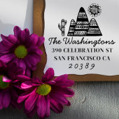 トライバル砂漠スケッチファミリーネーム差出人住所 セルフインキングスタンプ