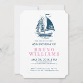 トライバル航海のボートホイールバースデーパーティー招待状 招待状 (正面)