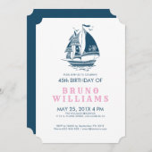 トライバル航海のボートホイールバースデーパーティー招待状 招待状 (正面/裏面)