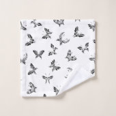 トライバル蝶バスルーム用タオルセット バスタオルセット (ウォッシュタオル)