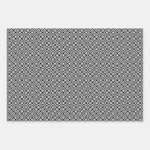 トライバル迷路グレースケールラッピング紙シート ラッピングペーパーシート (正面3)