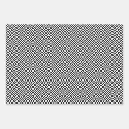 トライバル迷路グレースケールラッピング紙シート ラッピングペーパーシート