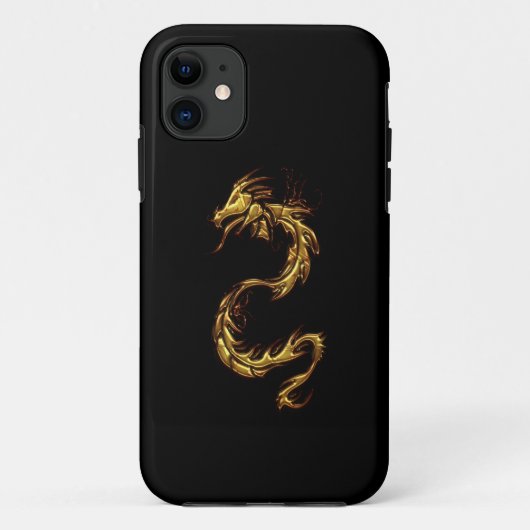 トライバル金ゴールドドラゴンファンタジーアートiPhoneケース Case-Mate iPhoneケース (裏面)