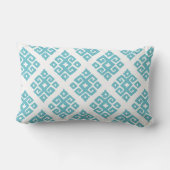 トライバル鍵柄アクア白材枕 クッション (裏面)