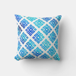 トライバル鍵色彩の鮮やか型アクア白枕 クッション