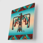 トライバル雷鳥の壁時計 スクエア壁時計 (傾斜)