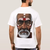 トライバル顔アートアボリジナルイラストレーション Tシャツ (裏面)