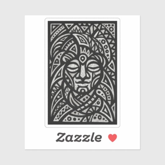 トライバル顔 シール (シート)