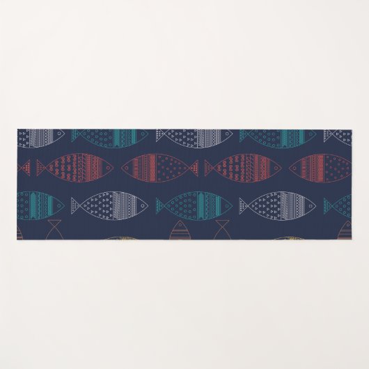 トライバル魚 ヨガマット (正面(横))