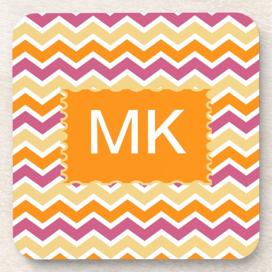 トライバル鮮やかジグザグ コースター (正面)