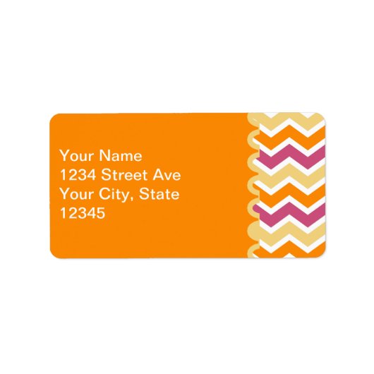 トライバル鮮やかジグザグ ラベル (正面)