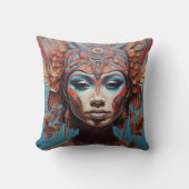 トライバル鮮やかフュージョン・アート クッション (正面)