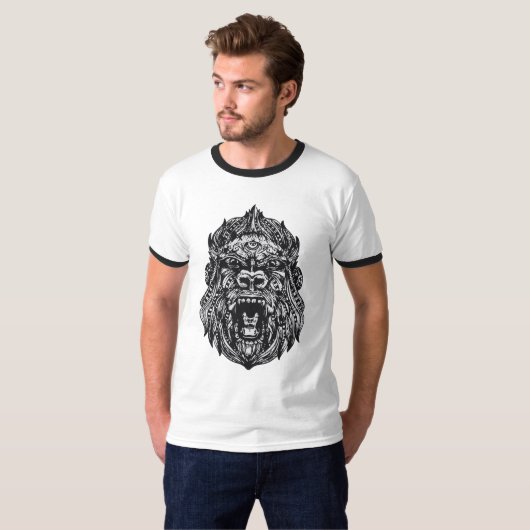トライバル ゴリラ Tシャツ (正面フル)