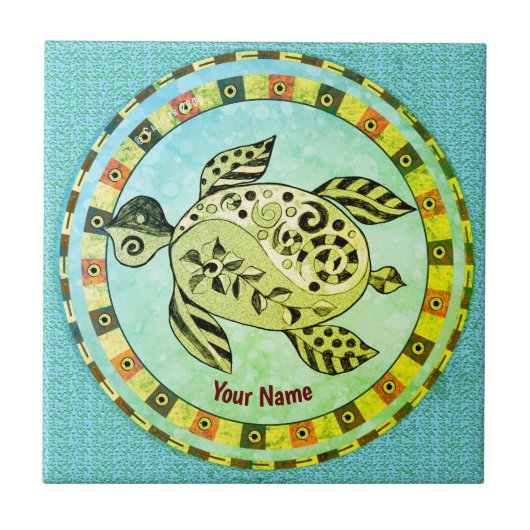 トライバル タートル タイル (正面)