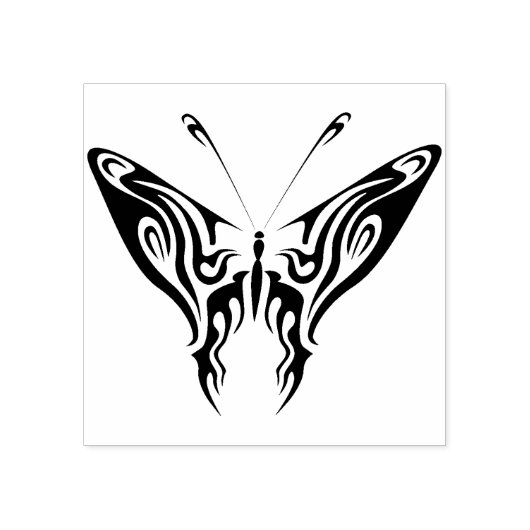トライバル・バタフライ抽象芸術・アート・スタンプ ラバースタンプ (インプリント)