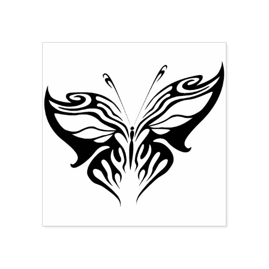 トライバル・バタフライ抽象芸術・アート・スタンプ ラバースタンプ (インプリント)