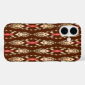 トライバル・バティック - ブラウン、タン、コーラル Case-Mate iPhoneケース (裏面 (横))