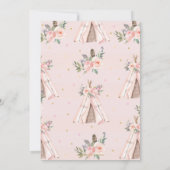 トライバル ボホ エレファント ピンク ワイルド ワン 1歳 誕生日 招待状 (裏面)