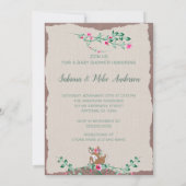 トライバル・ボホ・ティピと鹿カップルの赤ちゃんシャワー 招待状 (裏面)